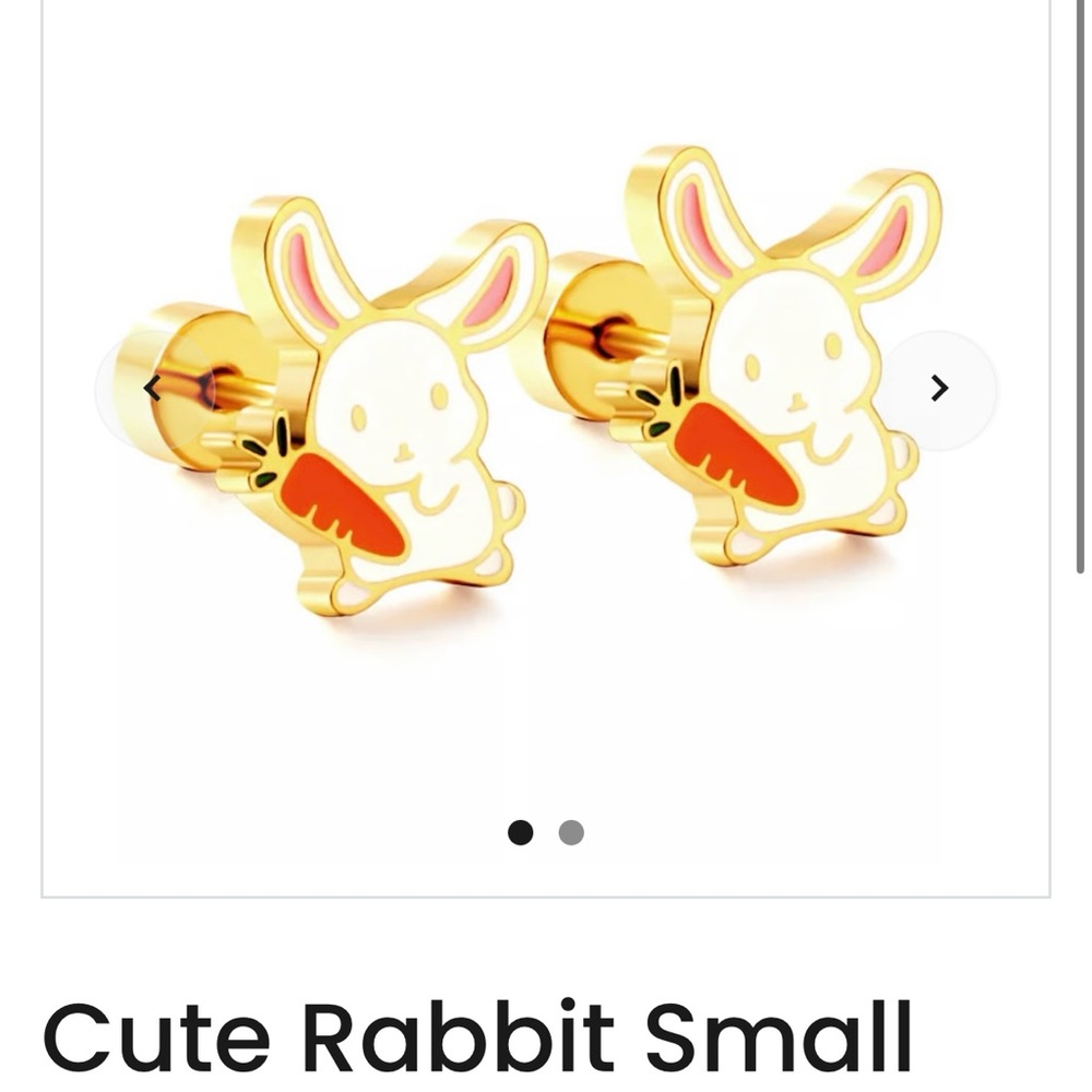 Charming Gold Bunny Earrings with Carrot 18k gold plated